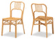 Githa Natural Rattan 2-Piece Dining Chair Set