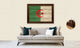 Algeria Country Textured Flag Print With Brown Gold Frame, 15"X21"