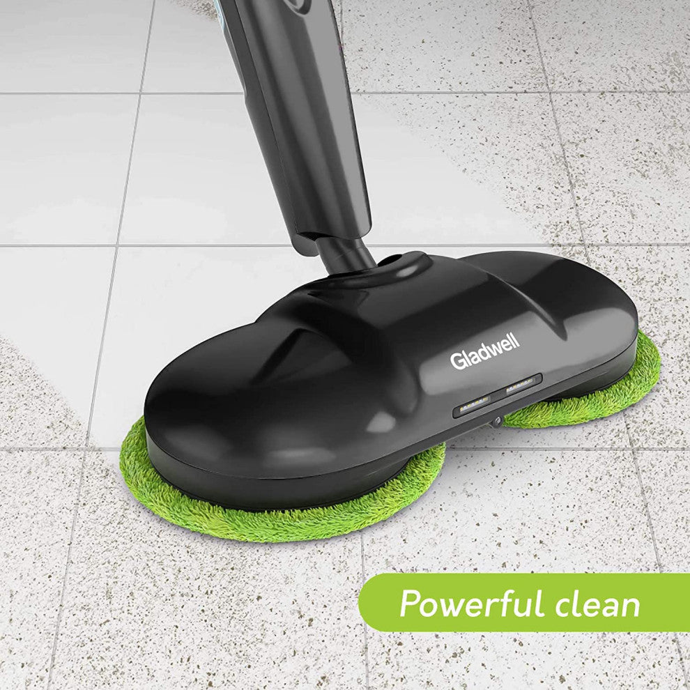 Gladwell Cordless Electric Mop, 3 in 1 Spinner, Scrubber and Waxer, Black