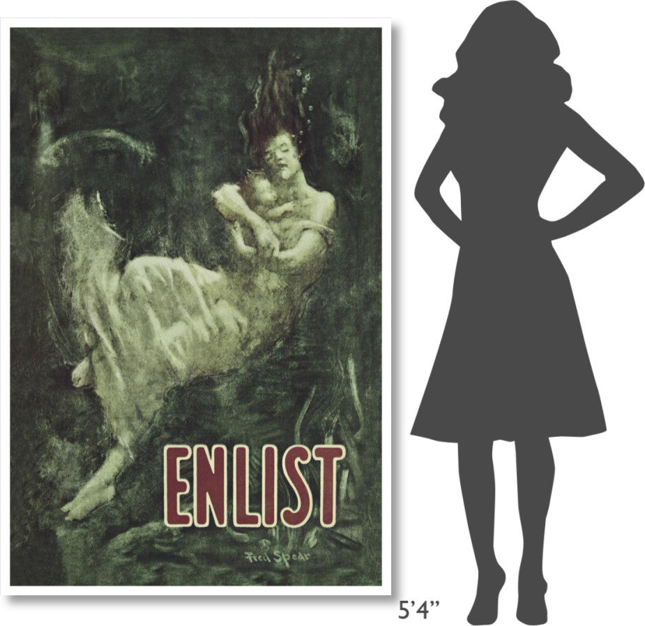 "WWI: Enlist (Sinking Lusitania Victim)" Paper Print by Fred Spear, 42"x62"