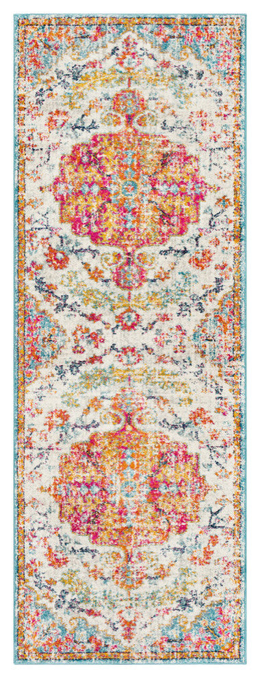 Harput Updated Traditional Beige, Saffron Area Rug, 2'7"x7'3" Runner