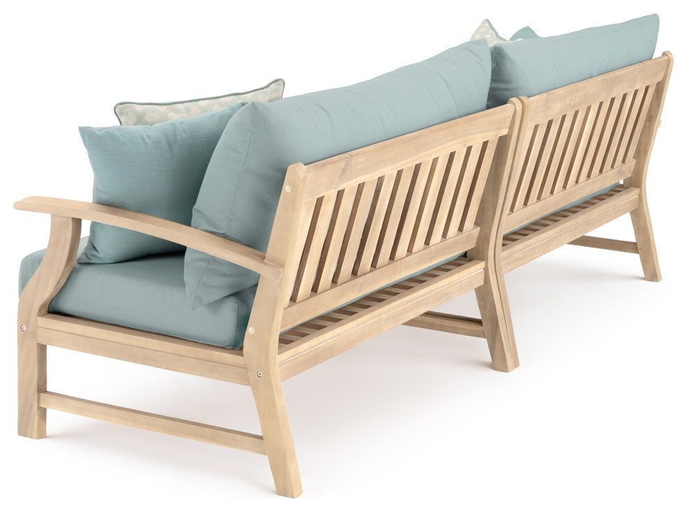 Kooper 8 Piece Sunbrella Outdoor Patio Sofa and Club Chair Set, Spa
