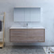 Catania 60" Rustic Natural Wood Vanity Set, Fortore Faucet/Chrome
