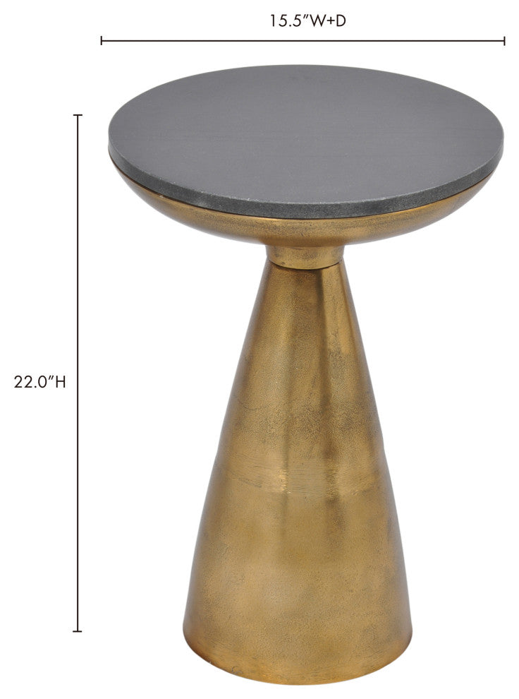Art Deco Font Side Table - Yellow