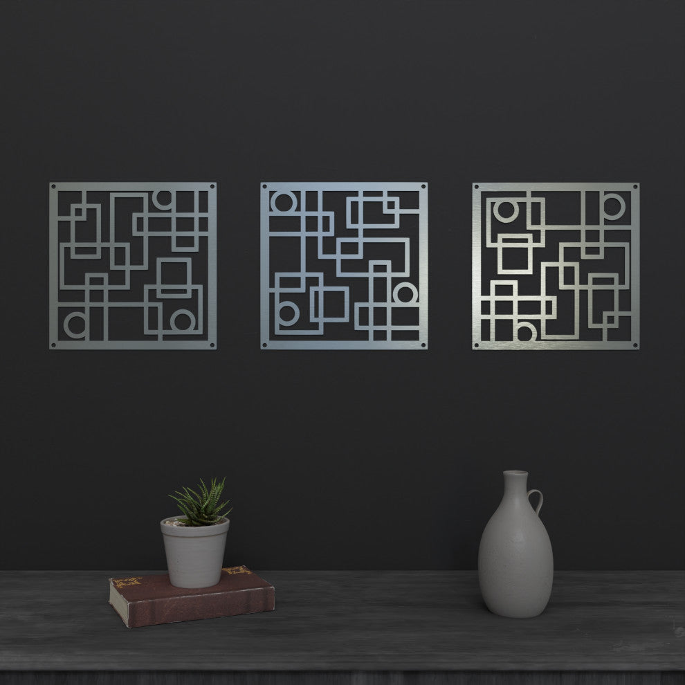 Three Square Metal Wall Panel