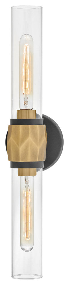 Hinkley Ellison Large Two Light Vanity, Black