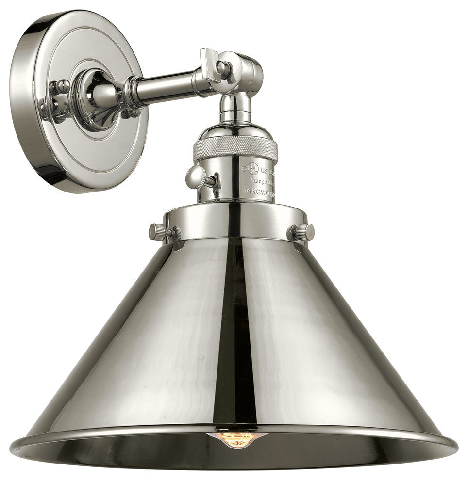 1-Light Briarcliff Semi-Flush Mount, Polished Nickel