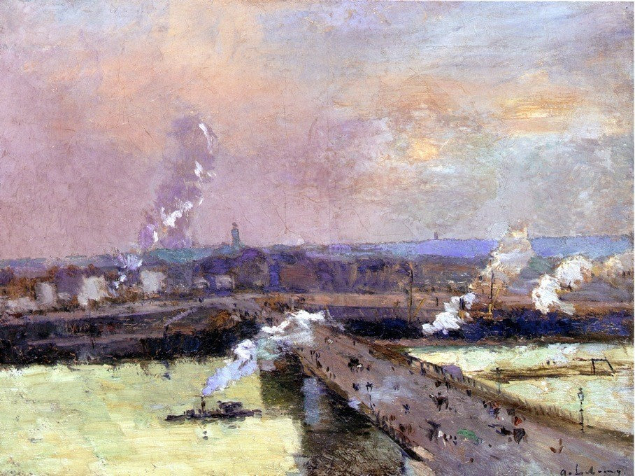 Eugene-Louis Boudin The Pont Boieldieu Rouen, 21"x28" Wall Decal