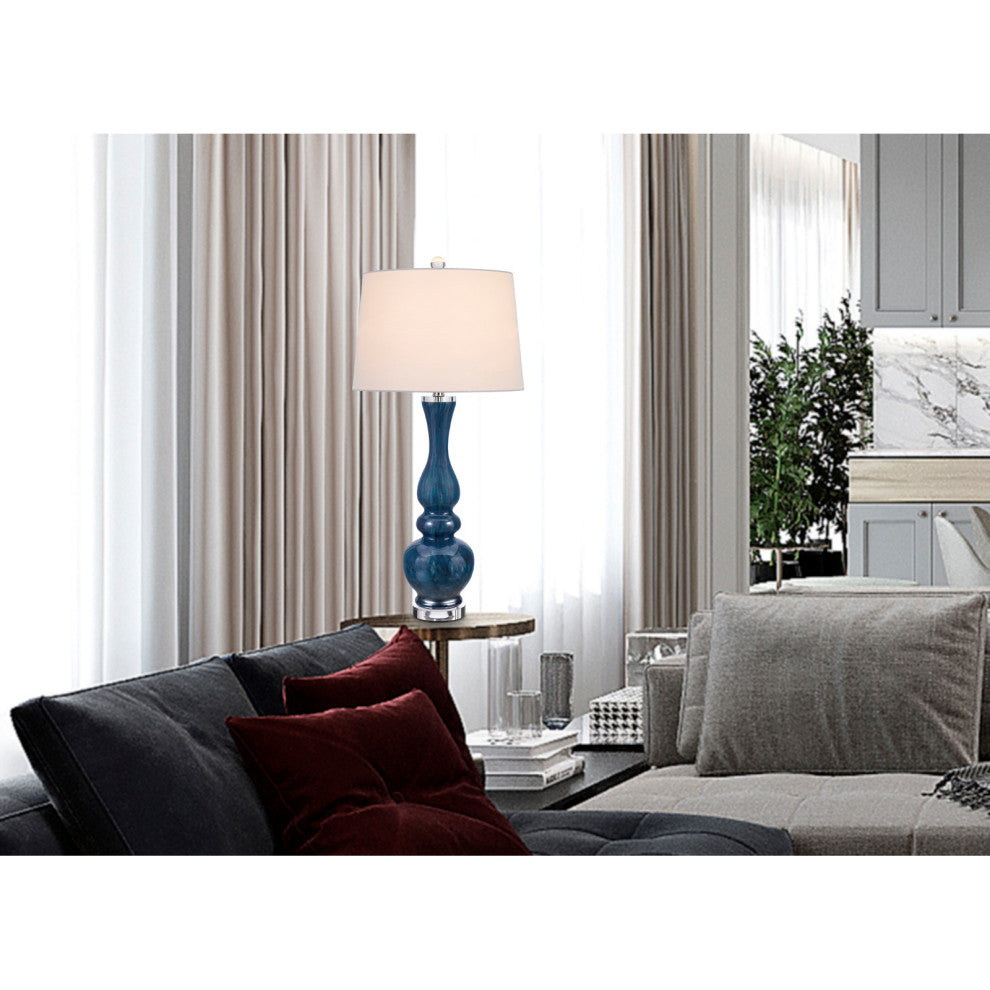 Paimio 32" Height Deep Blue Glass Table Lamp