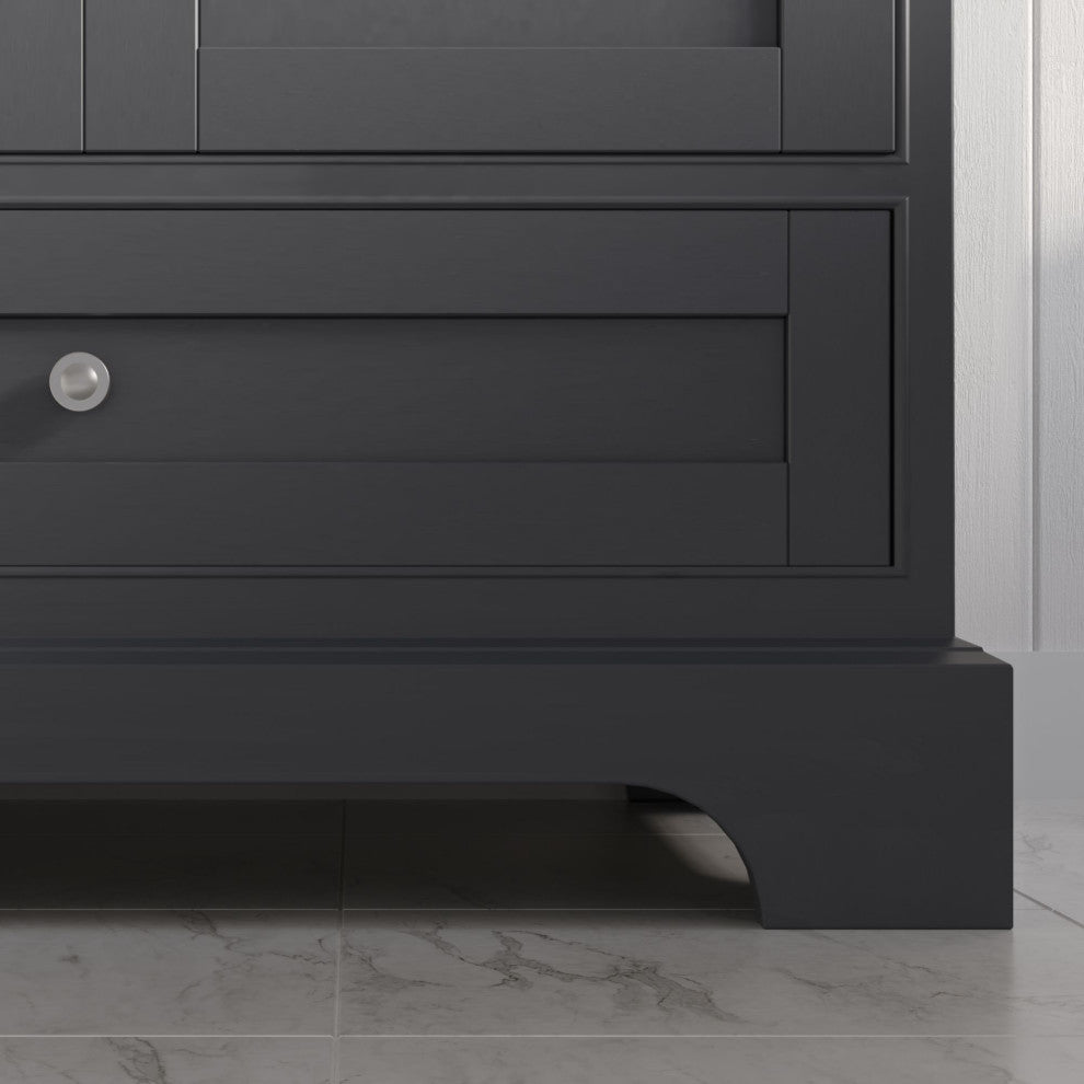 Cascade Bath Vanity, Sapphire Gray, 60", Brushed Nickel Hardware, Double, Freestanding