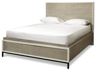 Modern Gray Queen Platform Storage Bed Frame