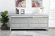 Rosie 72" Mirrored 6-Drawer Chest, Antique Silver