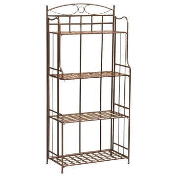 Pemberly Row 4 Tier Iron Bakers Rack in Bronze