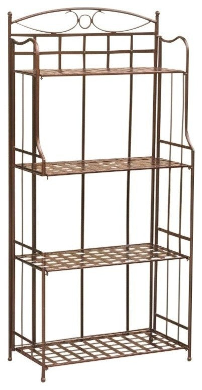 Pemberly Row 4 Tier Iron Bakers Rack in Bronze