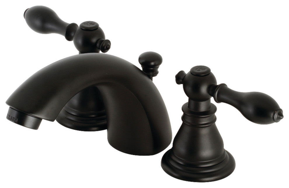 KB950ACL Widespread Bathroom Faucet With Plastic Pop-Up, Matte Black