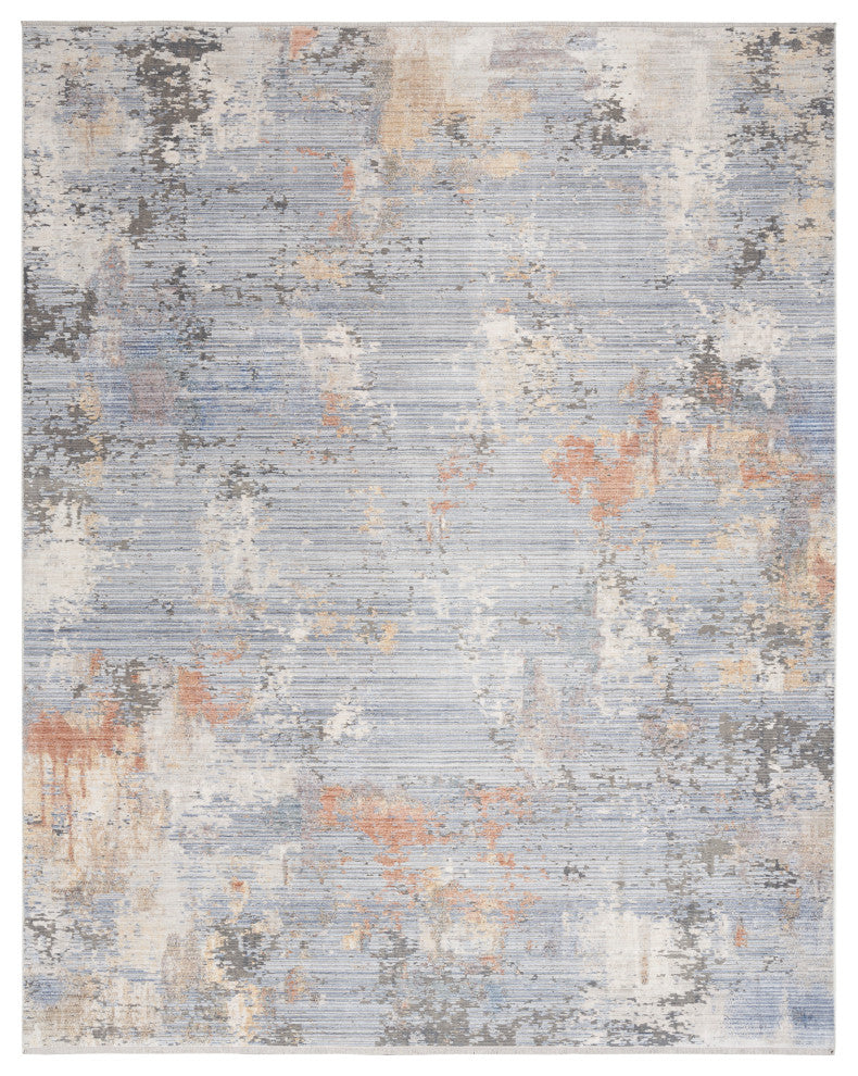 Nourison Abstract Hues 9'10" x 13' Grey Blue Modern Indoor Area Rug