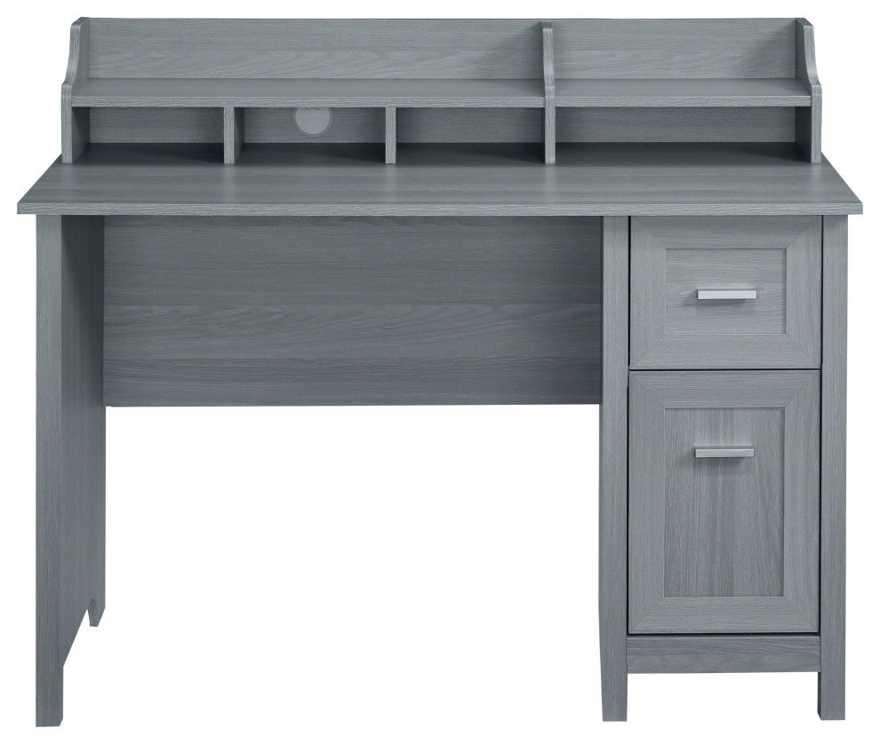 Techni Mobili Classic Office Desk with Storage, Grey