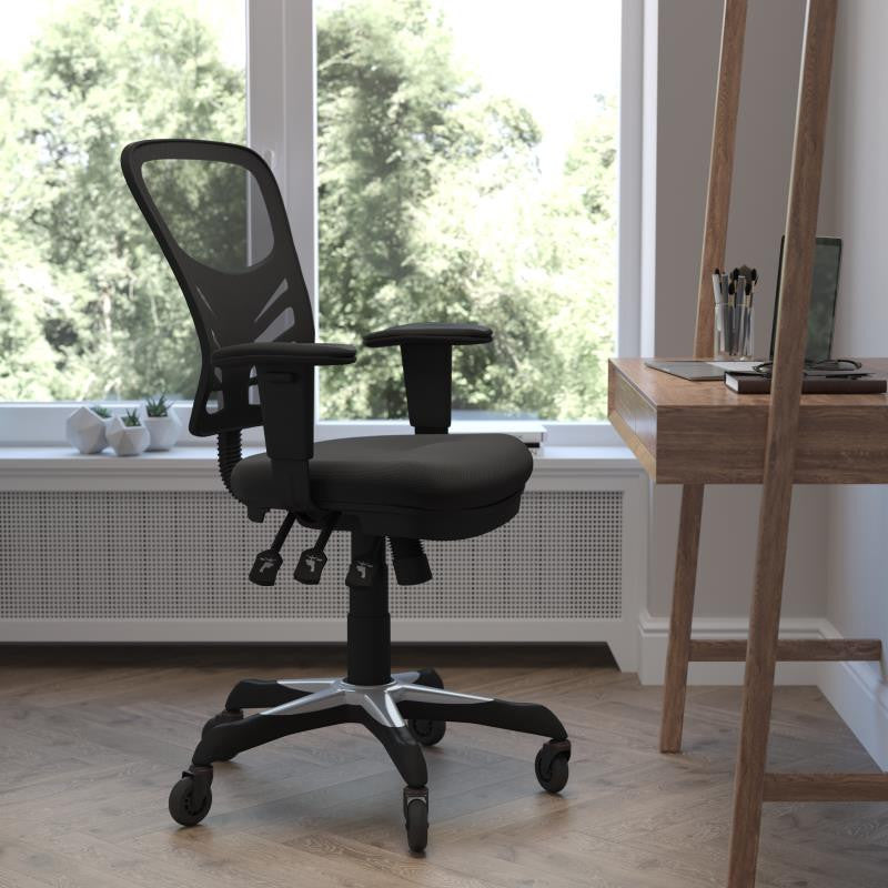 Nicholas Mid-Back Multifunction Ergonomic Office Chair-Black