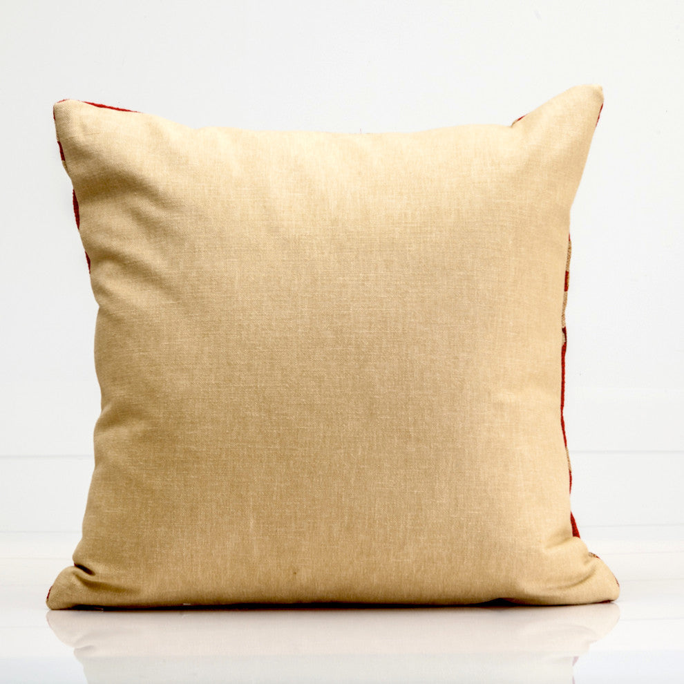 Designer Pillow Cover, Cherry Blossom Design, Red Decorative Pillow, 20"x20"
