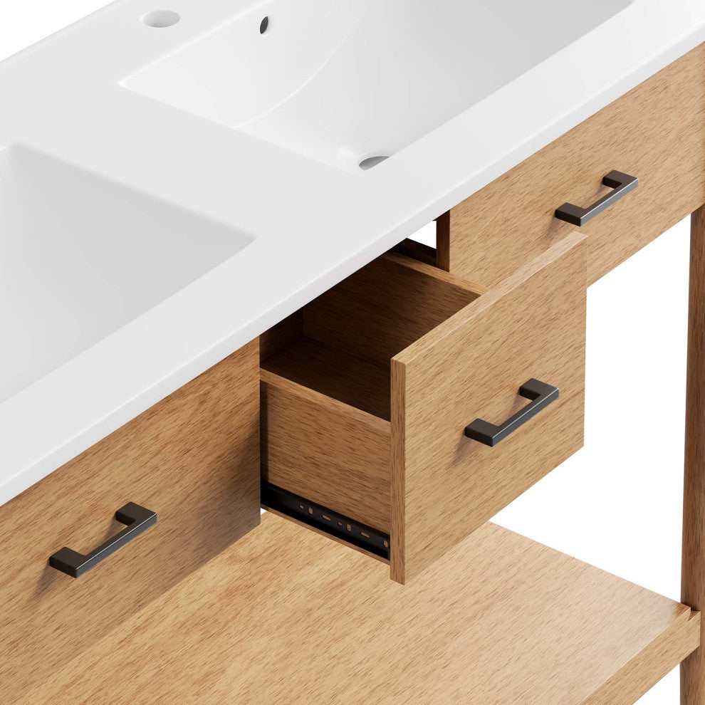 Zaire 48" Double Sink Bathroom Vanity - Natural White