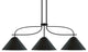Cavella 3 Light Island Light, Matte Black Finish, 14" Matte Black Metal Shades