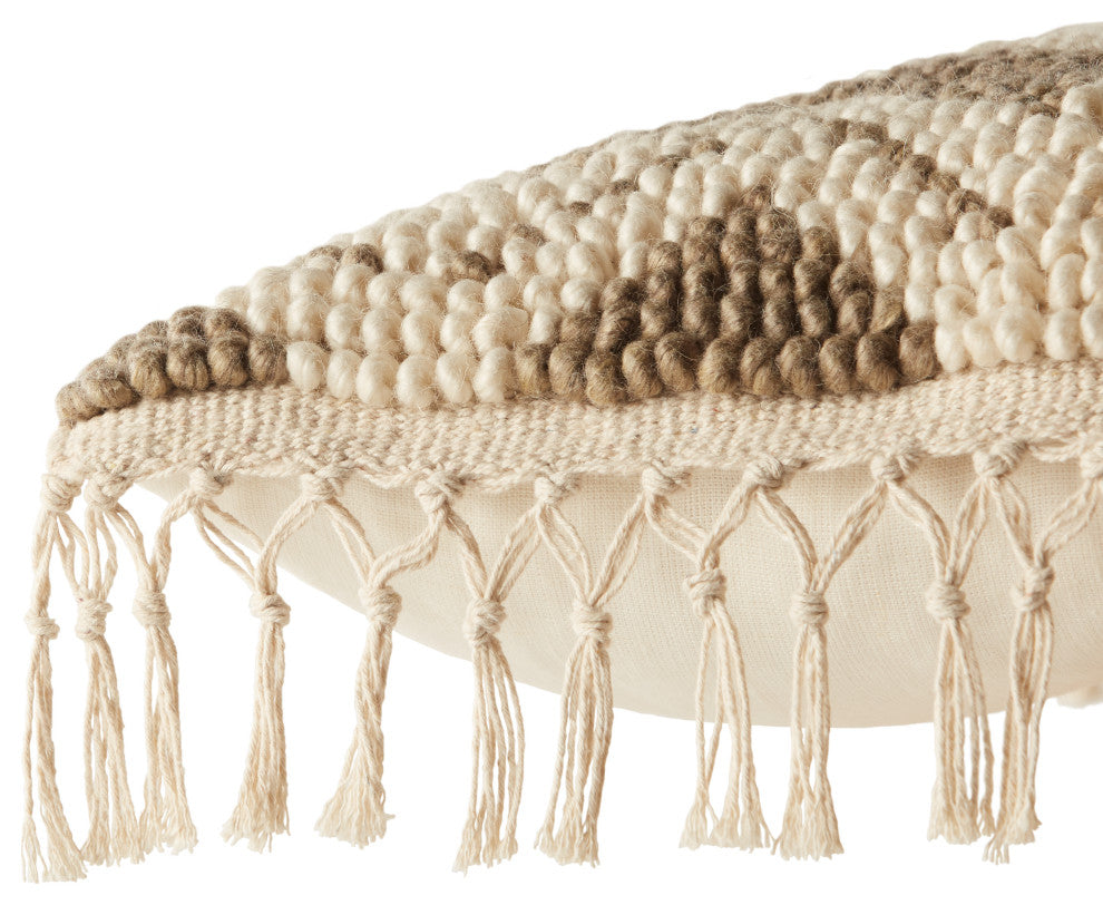 Jaipur Living Takeo Chevron Olive/Ivory Down Pillow, 22"