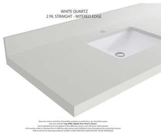 Nashville 42" Single Sink Bath Vanity, White 2" White Quartz