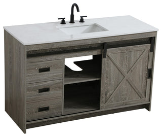 Home Living 54" Single Bathroom Vanity, Rustic Grey