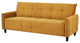 Benzara BM285049 79" Convertible Sofa Bed Futon, Tufted Cushions, Yellow