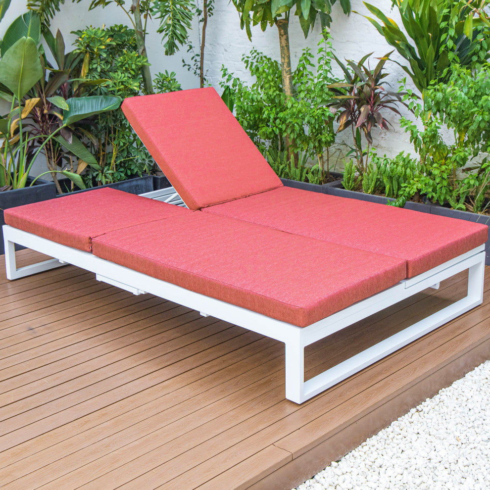 LeisureMod CLW-82R Chelsea Convertible Lounge Reclining Double Chaise Cushions