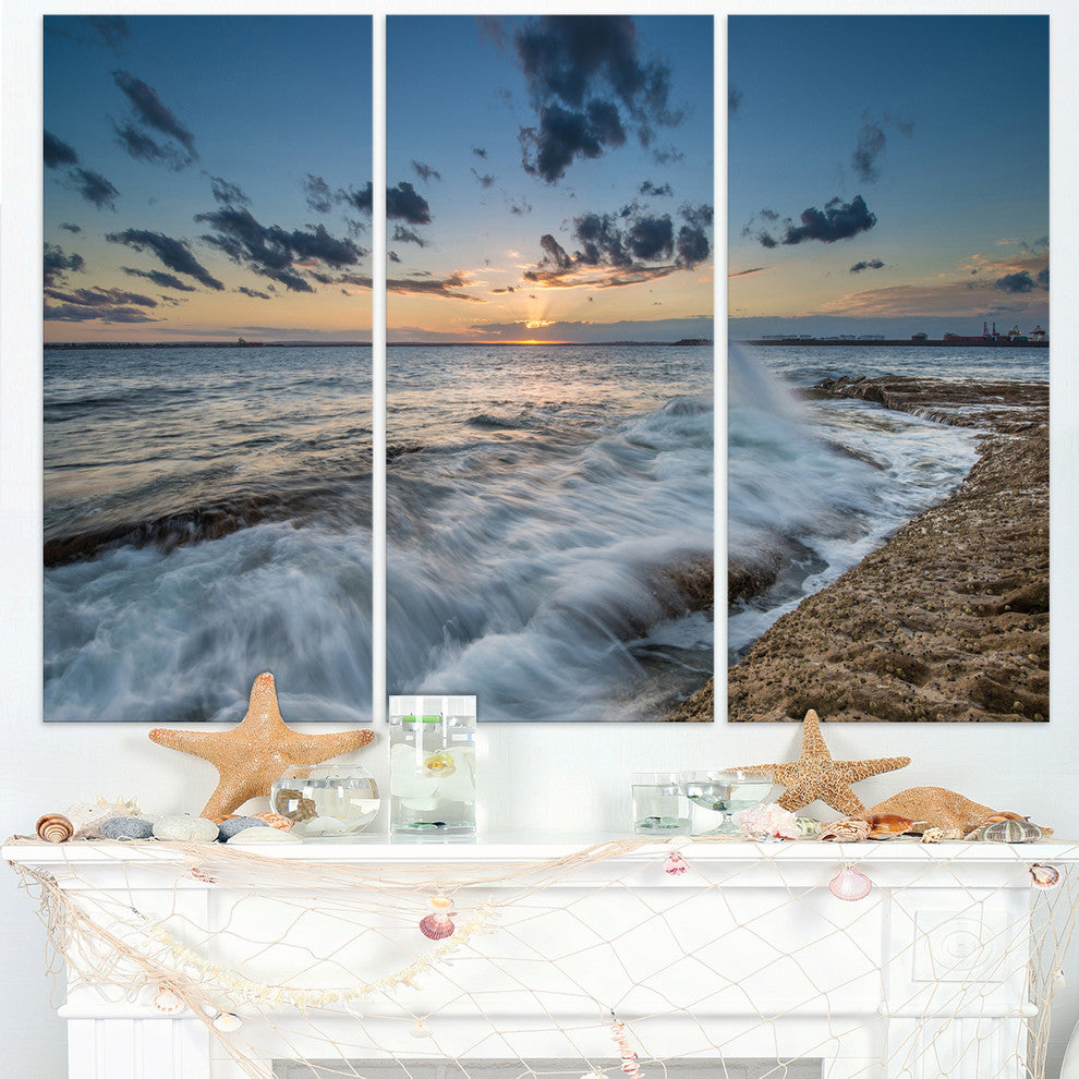"Sydney Sunset at La Per House" Canvas Wall Art, 3 Panels, 36"x28"