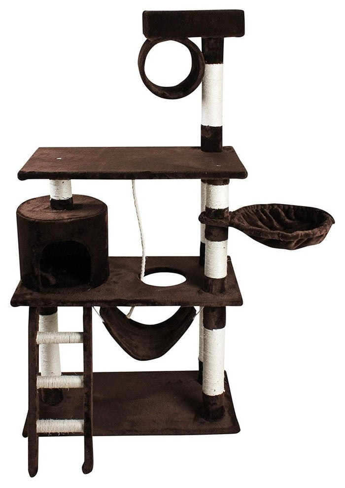 Ipet 56 Cat Tree Condo Cat Furniture Scratching Post Pet House Brown