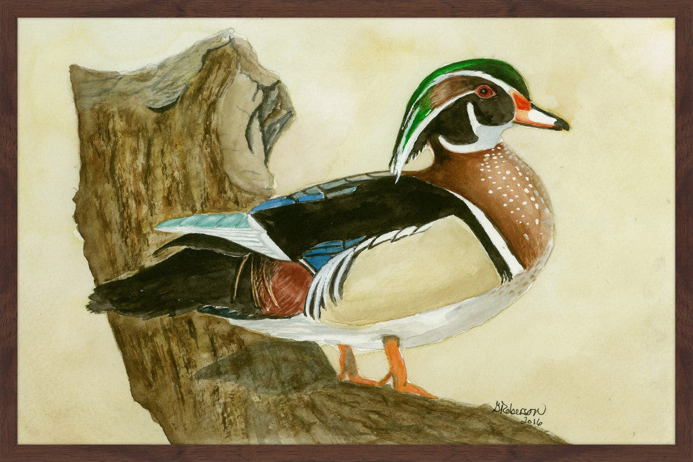 "Woodduck" Framed Painting Print, 30"x20"