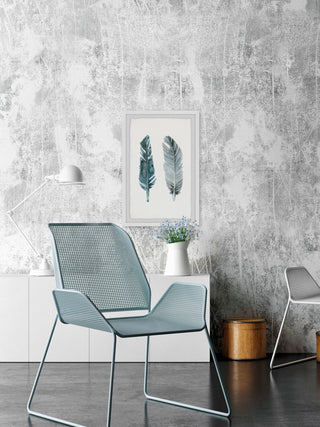 "Metallic Feathers" Framed Painting Print, 12"x18"