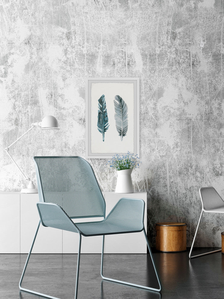 "Metallic Feathers" Framed Painting Print, 12"x18"