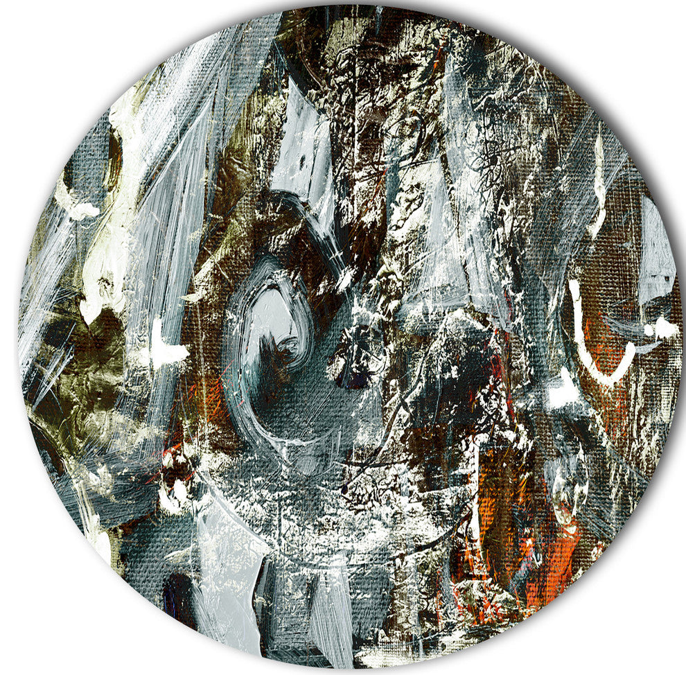 Contemporary Abstract Design, Abstract Round Wall Art, 23"