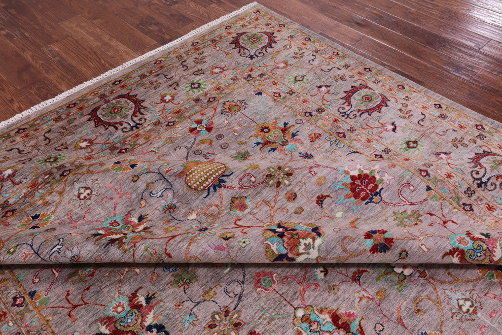 Hand Knotted Persian Tabriz Wool Rug 9' 0" X 11' 7" - Q12912