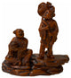 Chinese Oriental Wood Artistic Golden Kids Carving Display Figure Art Hws1843