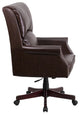 High Back Pillow Back Leather Executive Swivel Office Chair, Brown, 28"x29.50