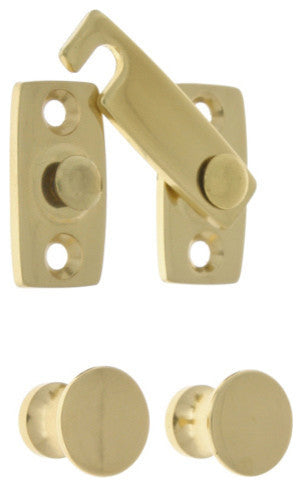 Genuine Solid Brass Shutter Bar Kit, Polished Brass