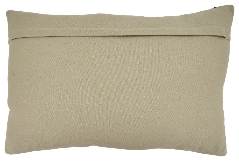 Throw Pillow With Striped Design, Multi, 16"x24", Down Filled