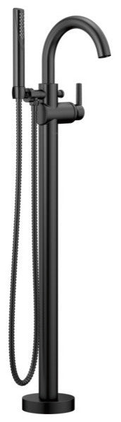 Delta Trinsic Contemporary Floor Mount Tub Filler Trim, Matte Black, T4759-BLFL