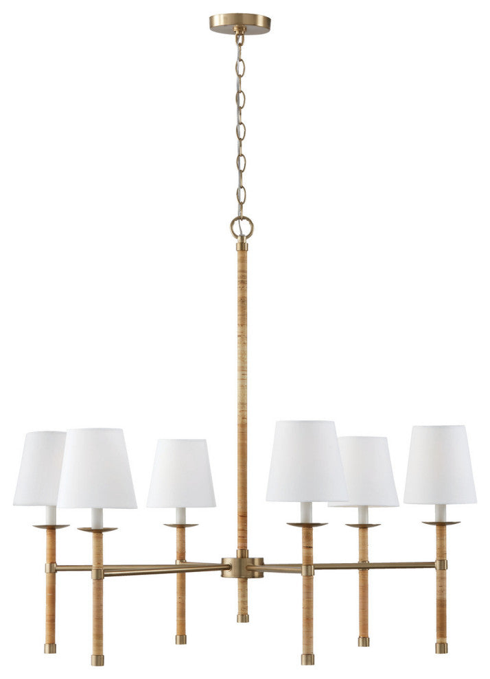 Capital Lighting 447261-705 Tulum 6 Light 38"W Chandelier - Matte Brass