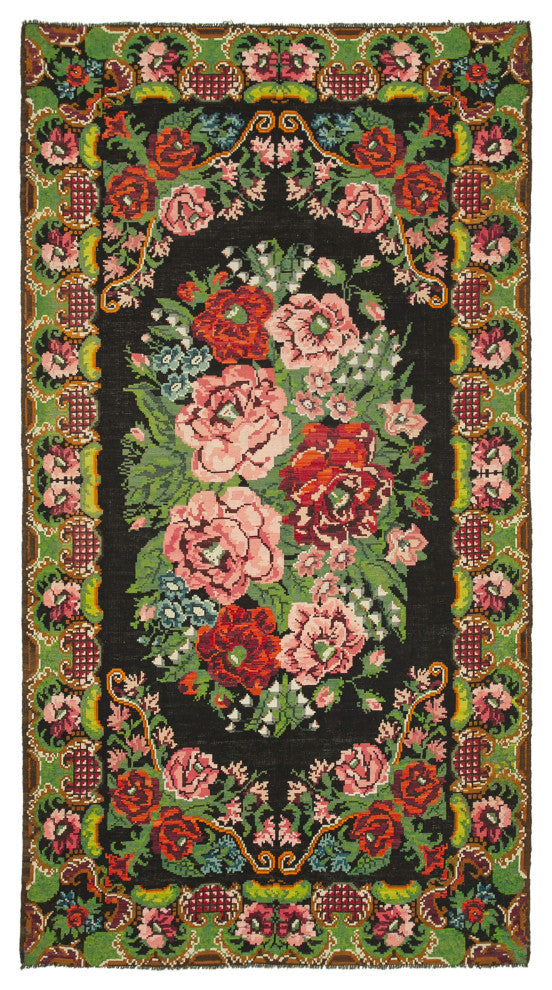 Rug N Carpet - Handmade Moldovian 7' 2'' x 12' 8'' Vintage Floral Kilim Rug