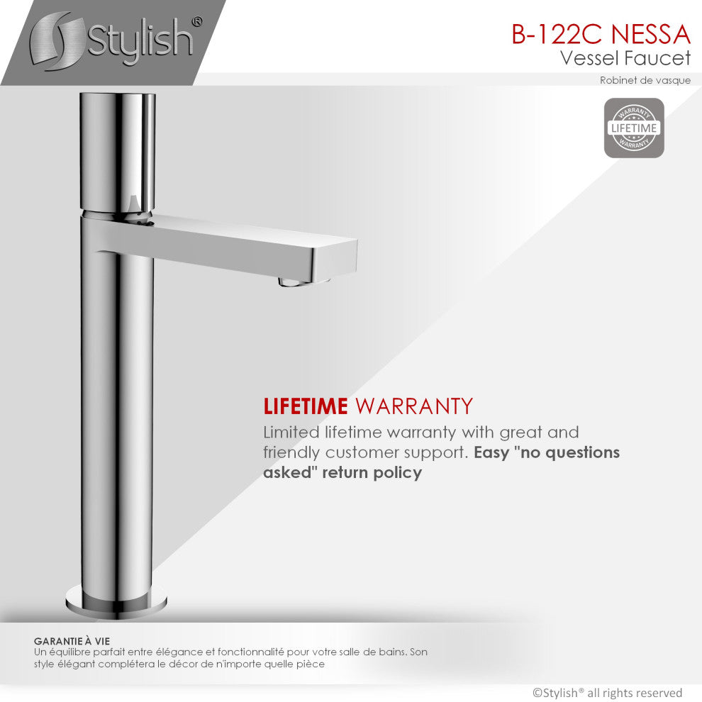 Single Handle Bathroom Vessel Sink Faucet, Polished Chrome Finish