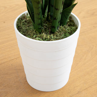 3ft. UV Resistant Artificial Sansevieria Plant, White Decorative Planter