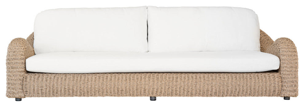 Katalina 3-Piece Patio Poly Hyacinth Conversation Set With White Cushions
