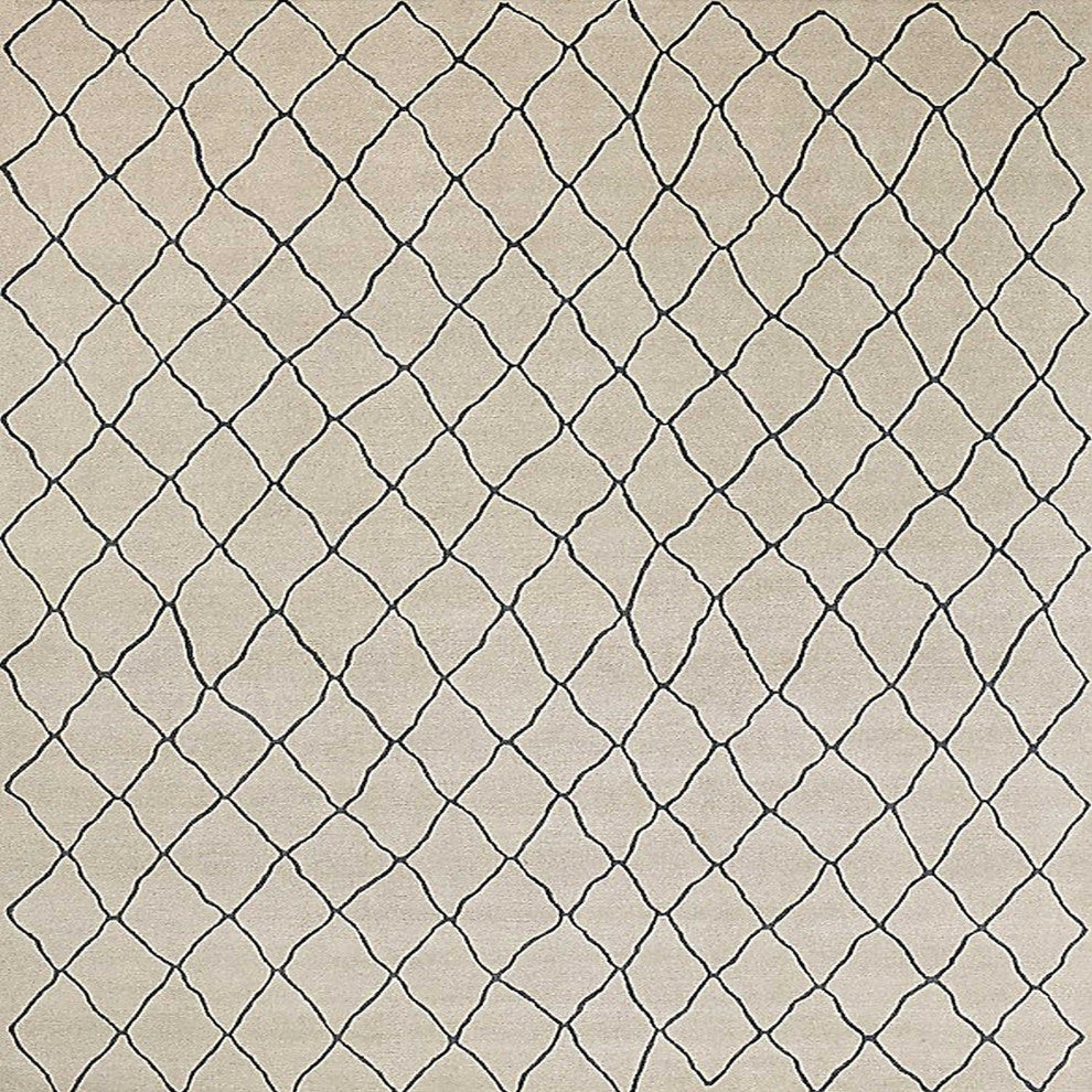 Ahgly Company Indoor Square Mid-Century Modern Area Rugs, 3' Square
