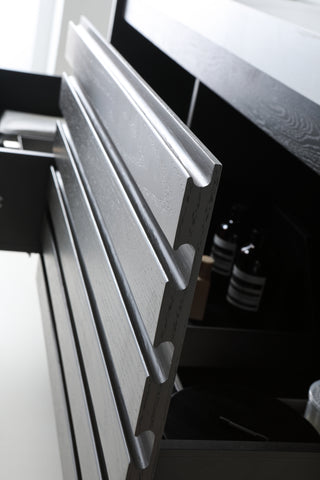 Matera Wall Mount Modern Bathroom Vanity, Charcoal, 60", White Countertop