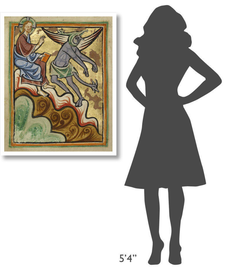 "The Third Temptation" Print 12th Century English Illuminator, 30"x37"